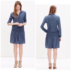 Madewell Shirred Indigo Dress